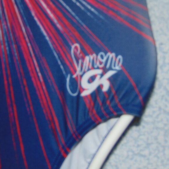 GK Simone Blue Red Sunburst Leotard NoTag - Picture 3 of 6